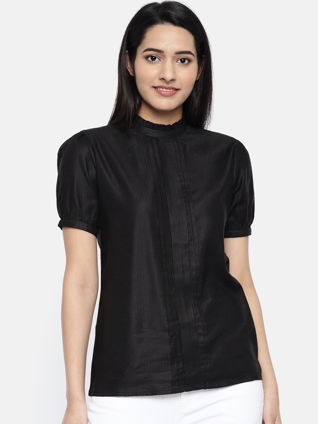 

U.S. Polo Assn. Women Black Self Design Top