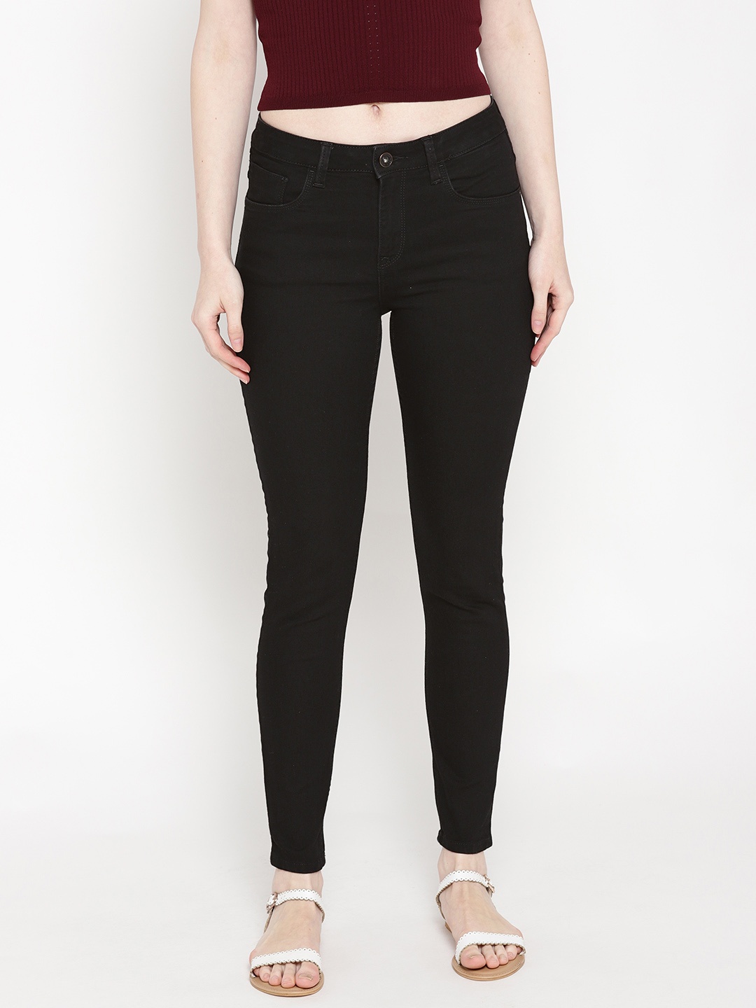 

U.S. Polo Assn. Women Black Super Skinny Fit Mid-Rise Clean Look Stretchable Jeans
