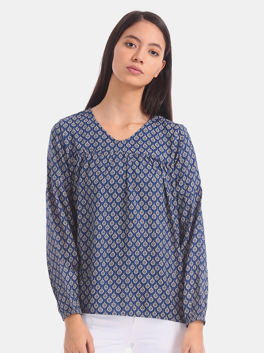 

U.S. Polo Assn. Women Blue Printed Top