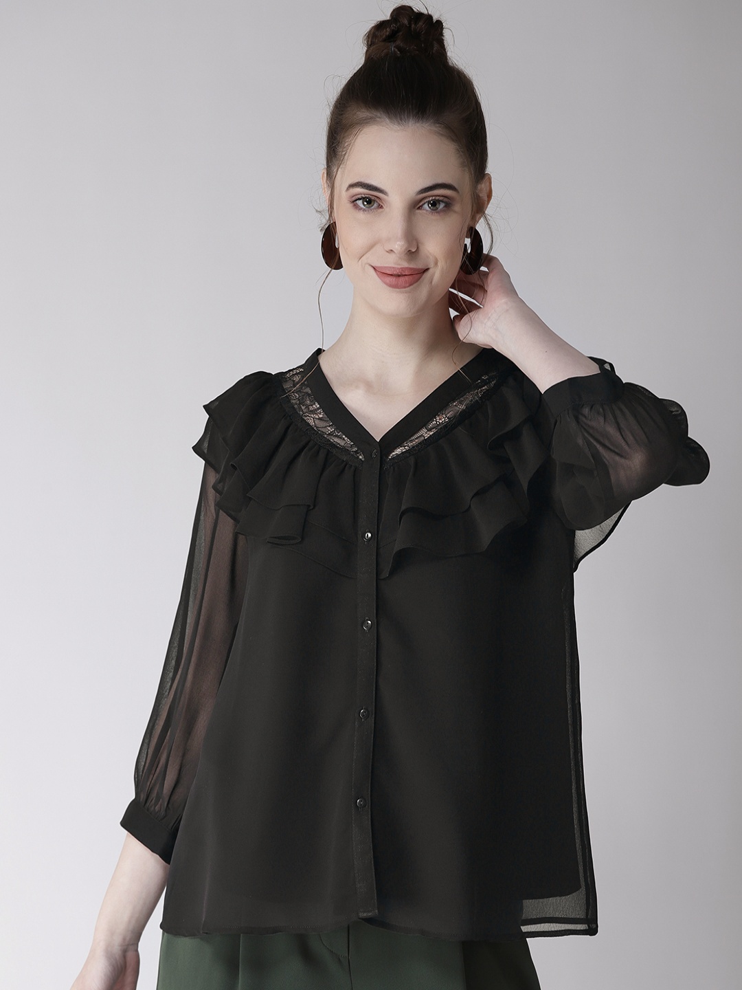 

Antheaa Women Black Solid Top