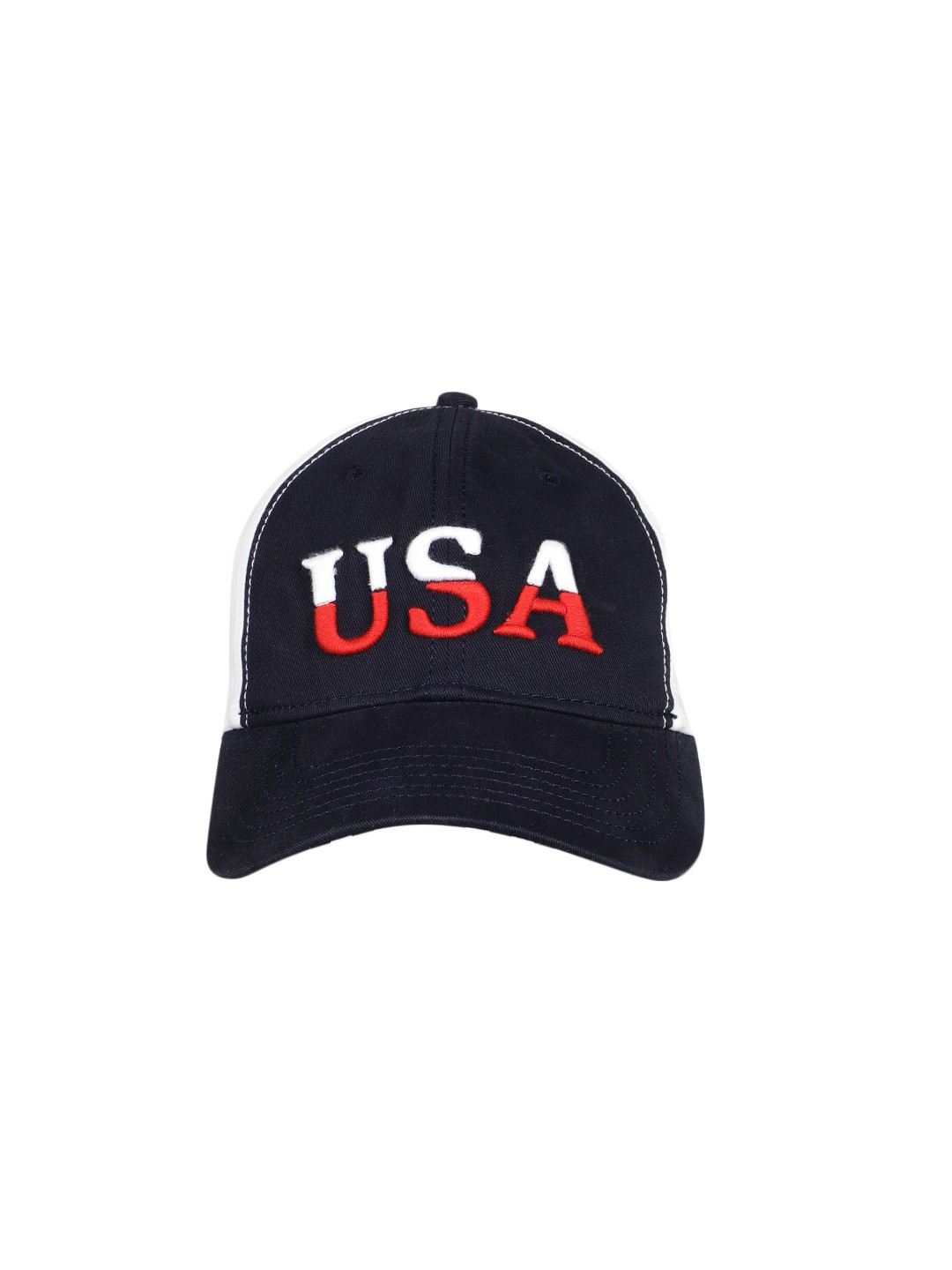 

U.S. Polo Assn. Men Navy Blue & White Colourblocked Baseball Cap