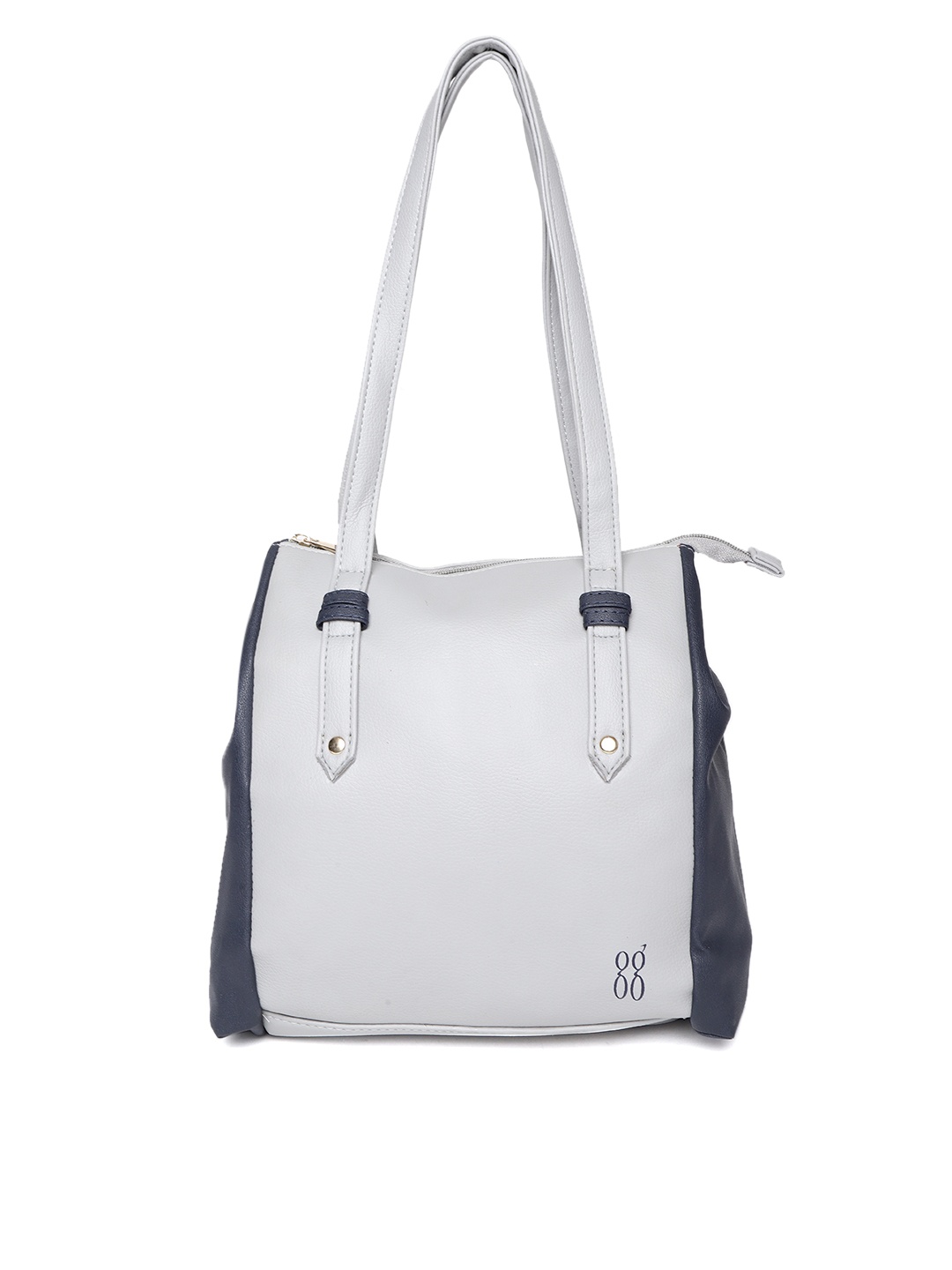 

Baggit Mustard Grey & Navy Blue Colourblocked Shoulder Bag