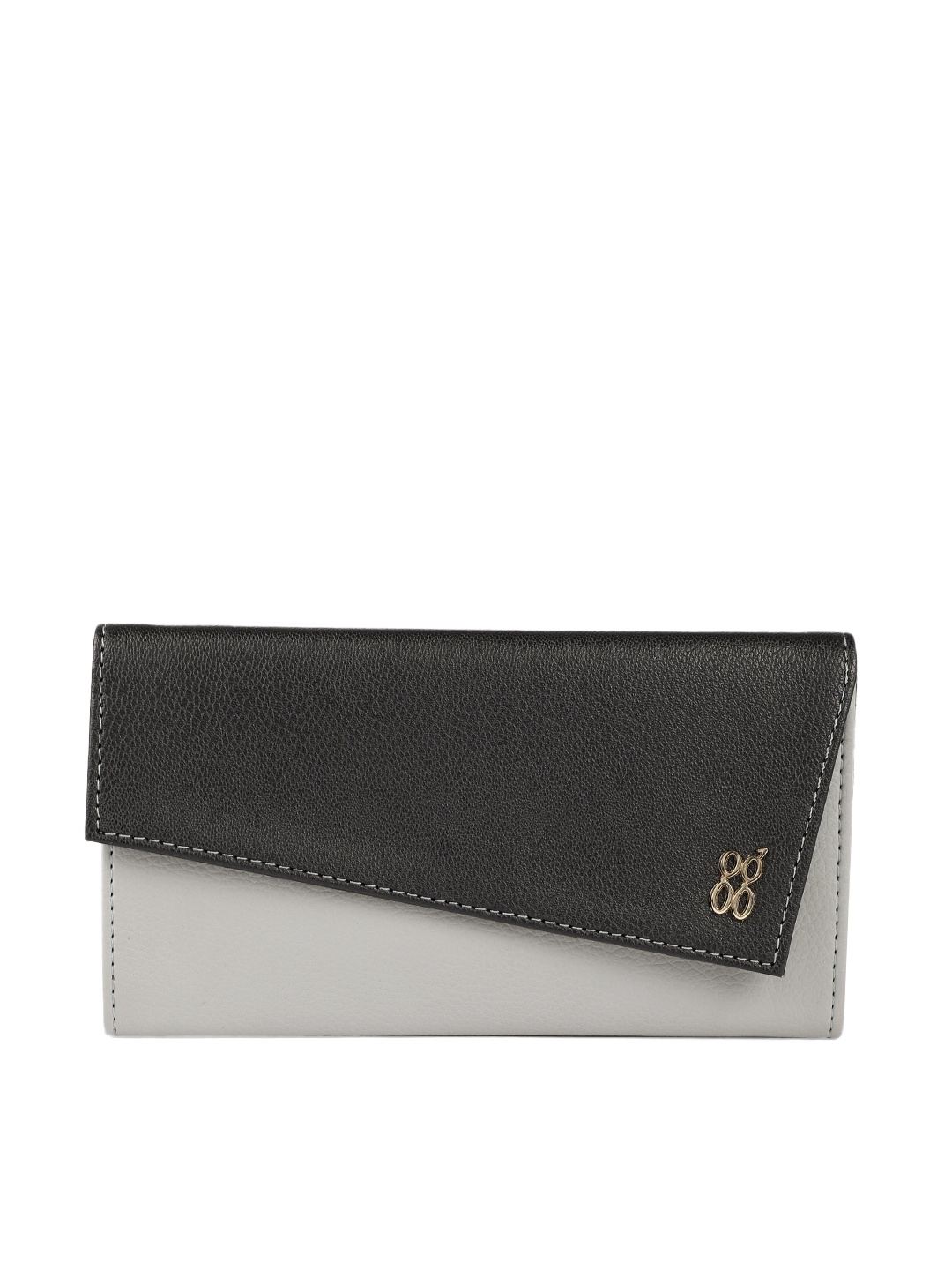 

Baggit Women Black & Grey Colourblocked Three Fold Wallet