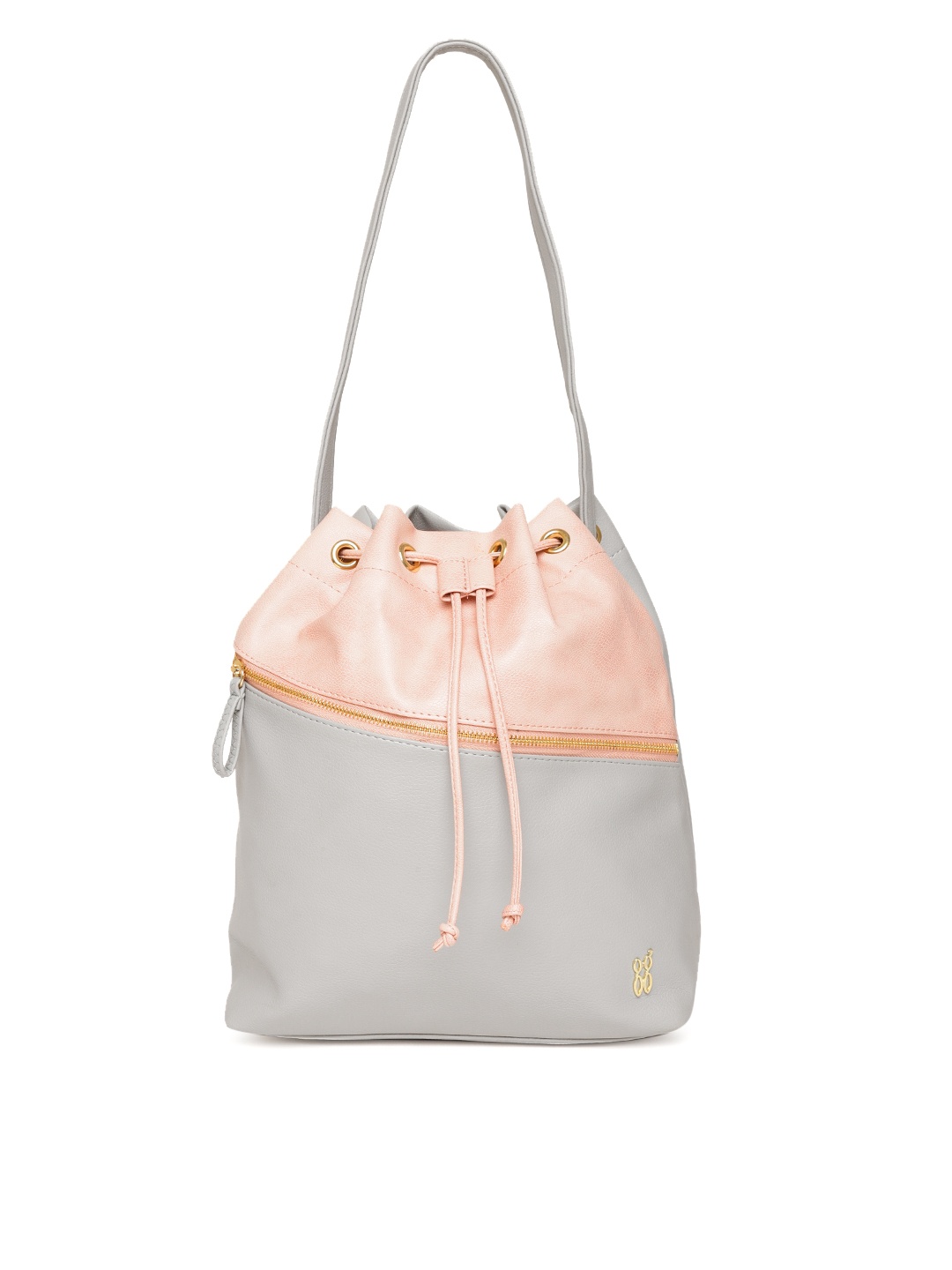

Baggit Grey & Peach-Coloured Colourblocked Shoulder Bag
