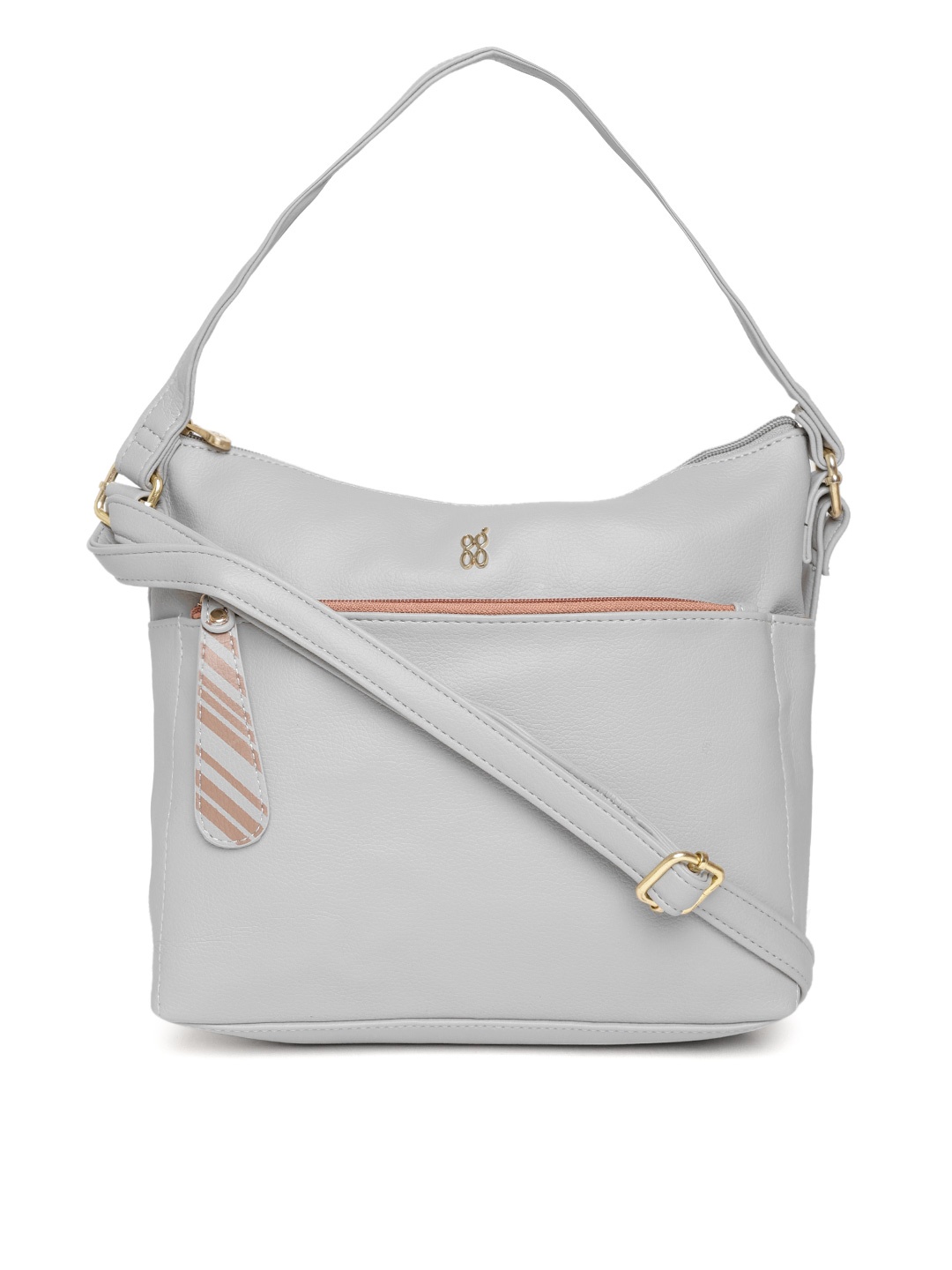 

Baggit Grey Solid Handheld Bag