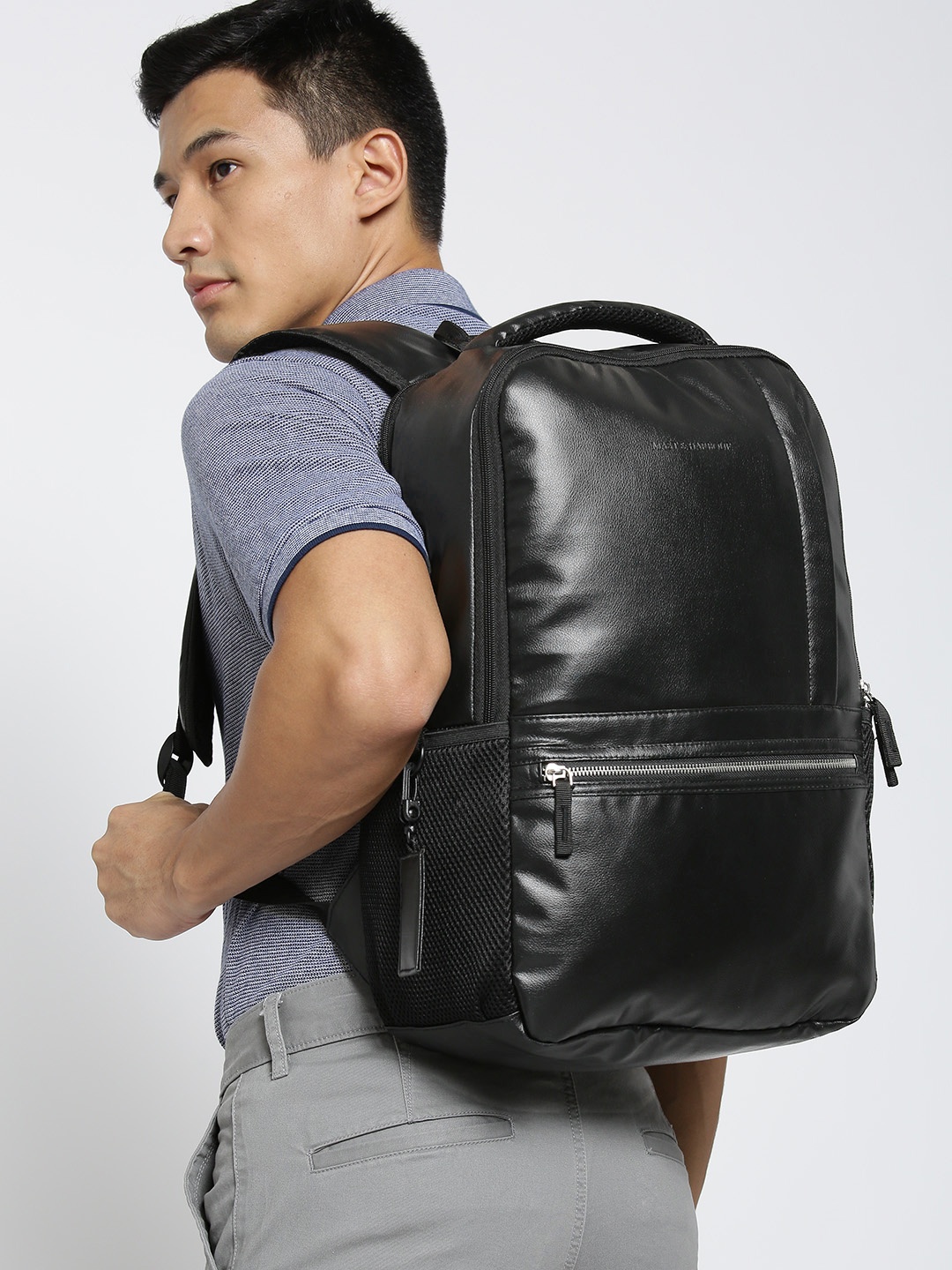 

Mast & Harbour Unisex Black Solid Backpack