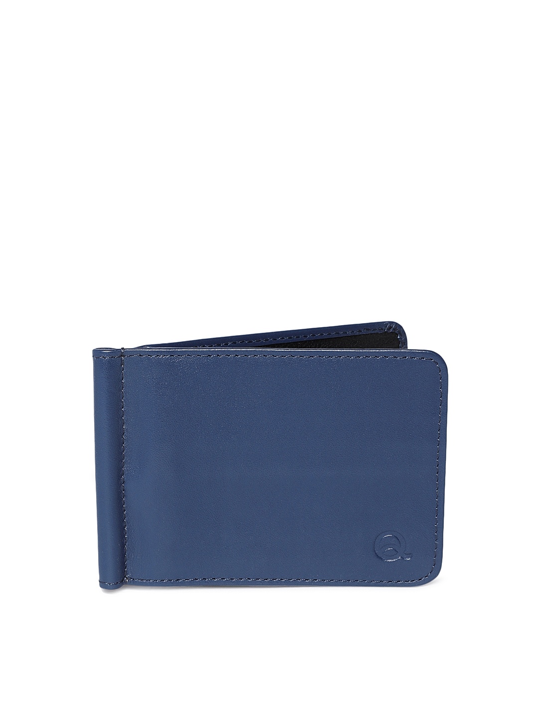 

EVOQ Men Blue & Black Solid Genuine Leather Card Holder