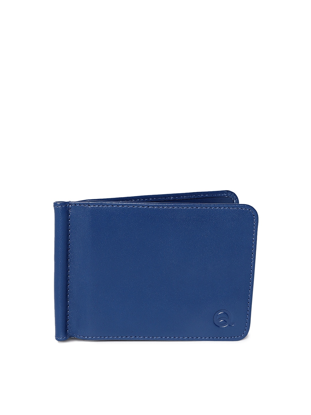 

EVOQ Men Blue Solid Genuine Leather Card Holder