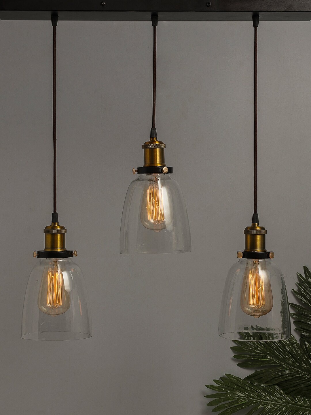 

Homesake Transparent Solid Handcrafted 3-Lights Cluster Lights, Black