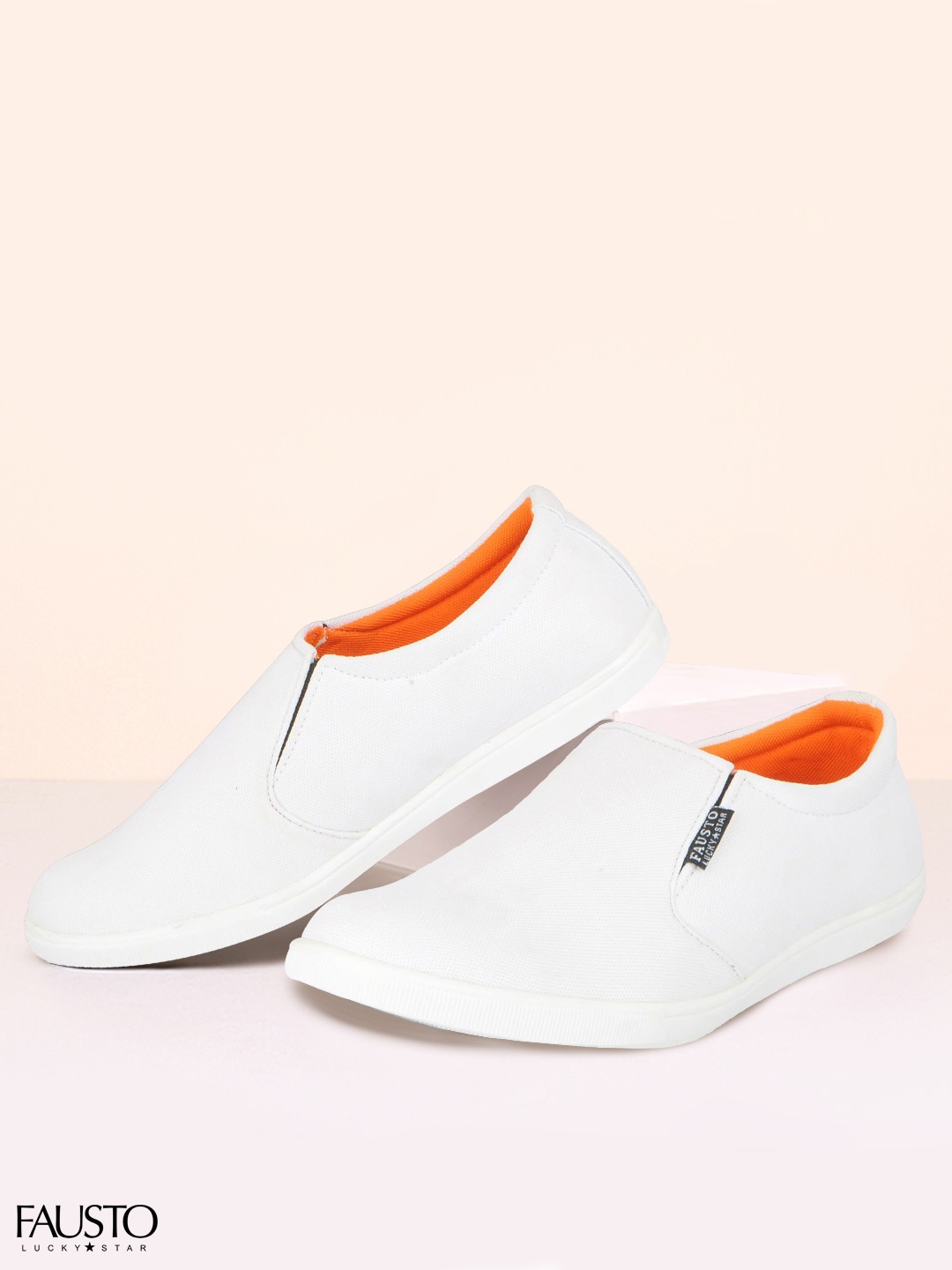 

FAUSTO Men Off-White Slip-On Sneakers