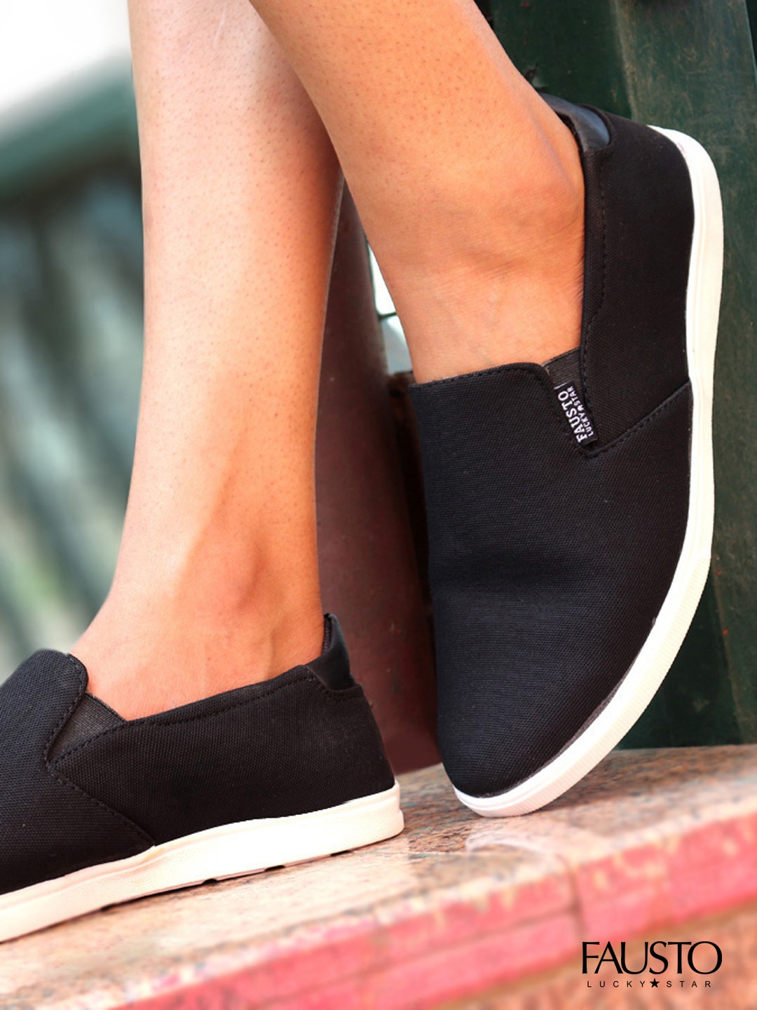 

FAUSTO Men Black Slip-On Sneakers