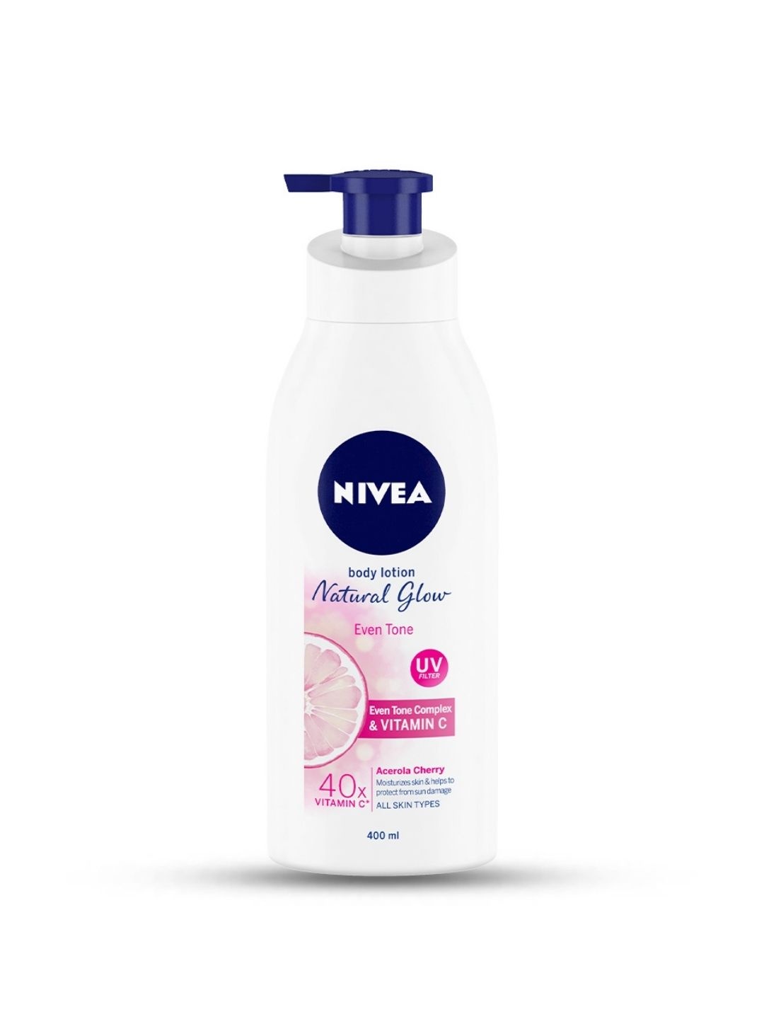

Nivea Body Lotion Natural Glow Even Tone UV Protect 40x Vitamin C - 400 ml, White