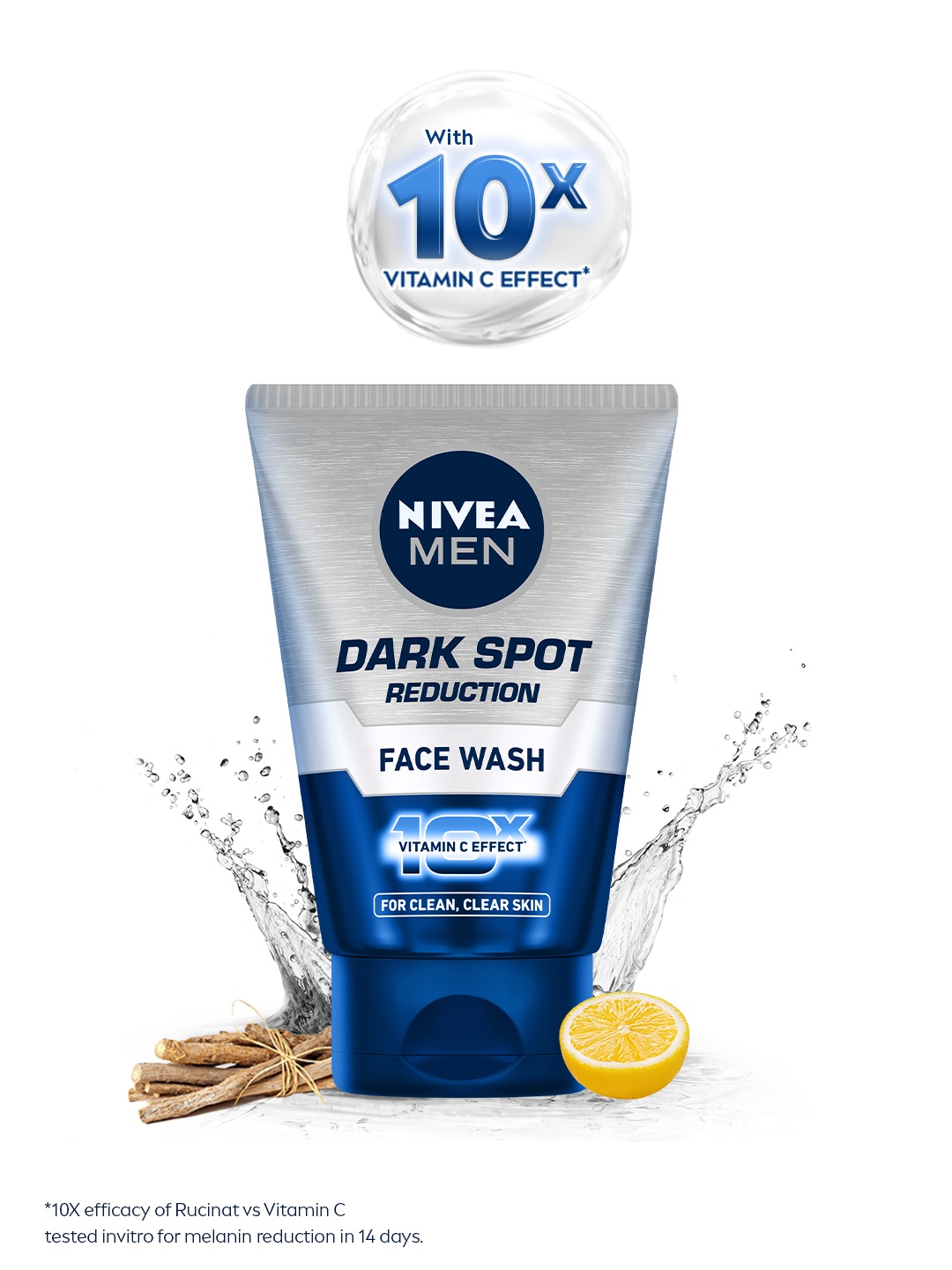 

Nivea Men Dark Spot Reduction Face Wash with 10X Whitening Effect - 100 g, Grey