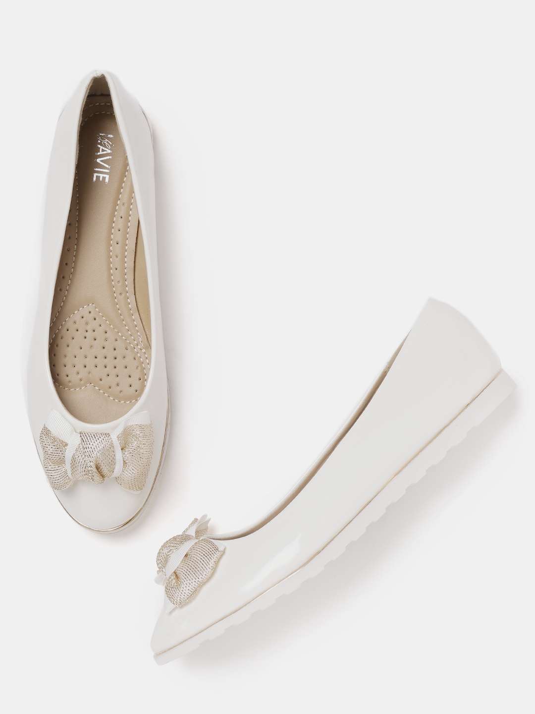 

Lavie Women White Solid Ballerinas