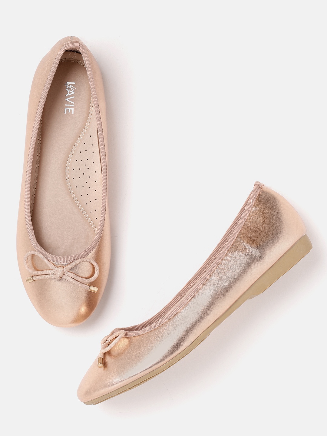 

Lavie Women Rose Gold-Toned Solid Ballerinas