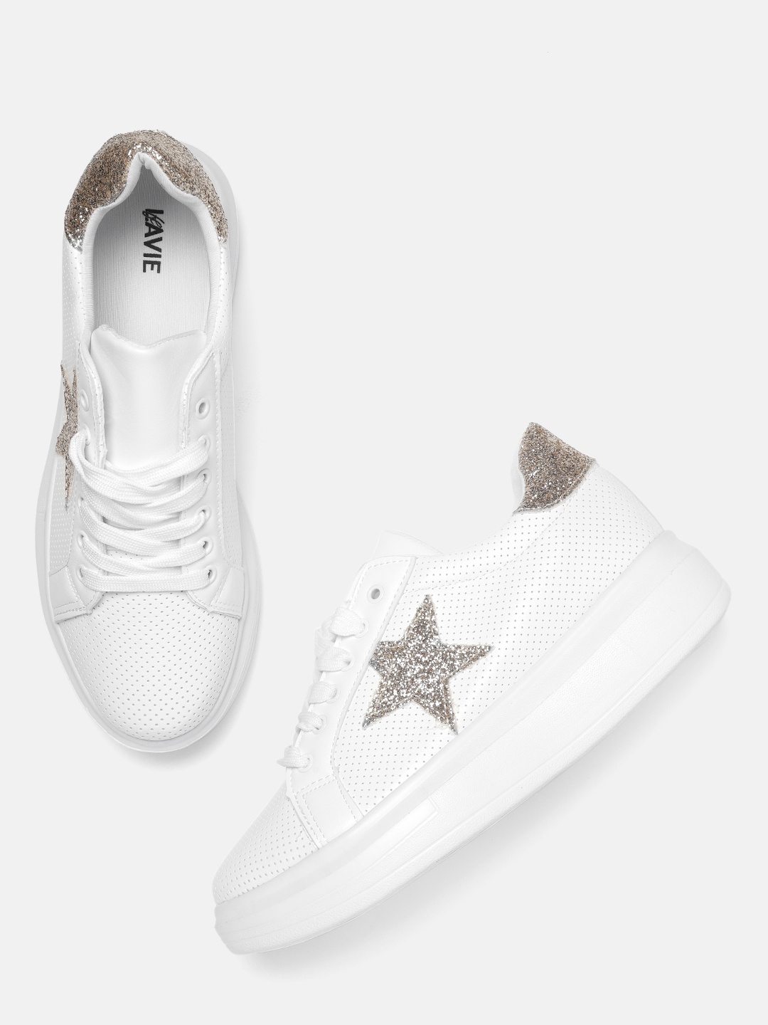 

Lavie Women White Perforated Sneakers