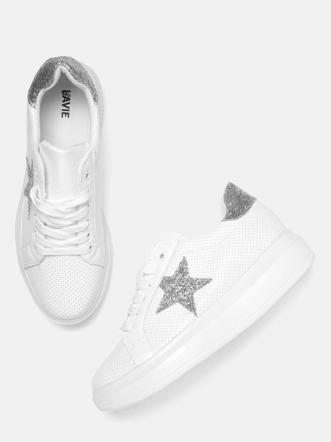 

Lavie Women Off-White Perforated Sneakers