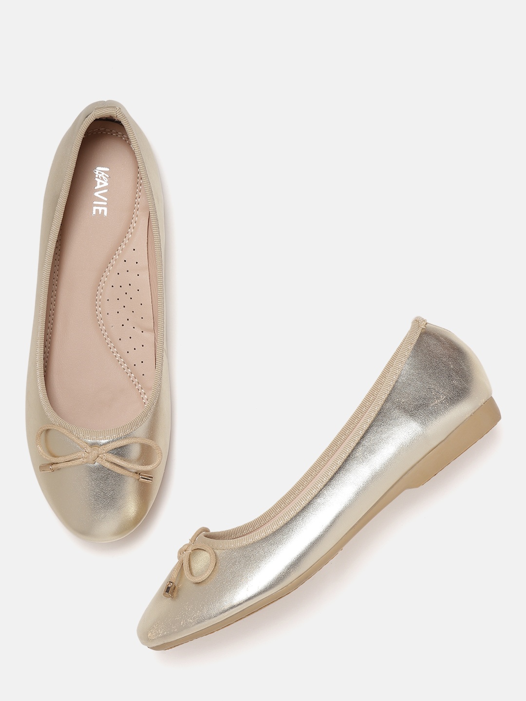 

Lavie Women Gold-Toned Solid Ballerinas