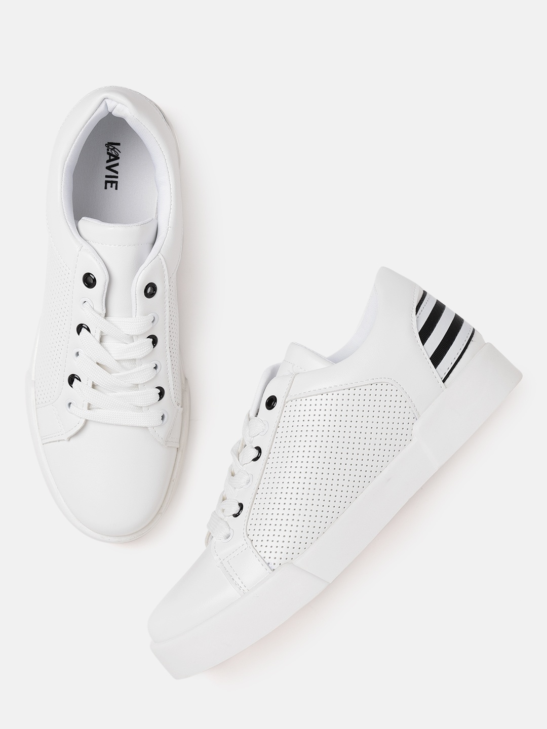 

Lavie Women White Perforated Sneakers