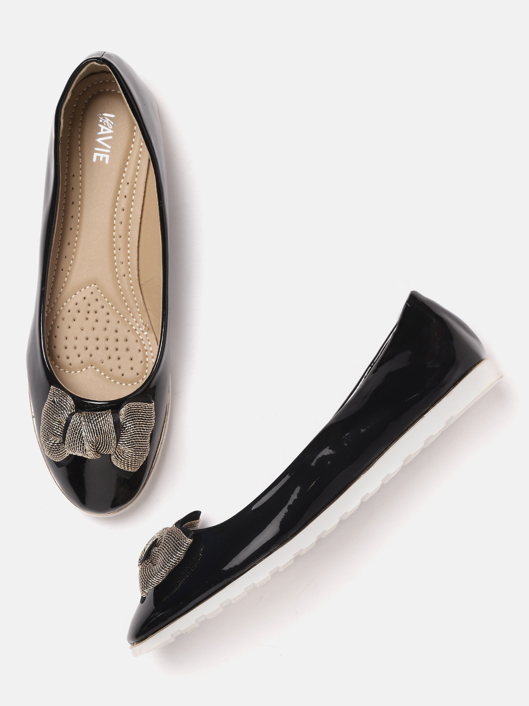 

Lavie Women Black Solid Ballerinas