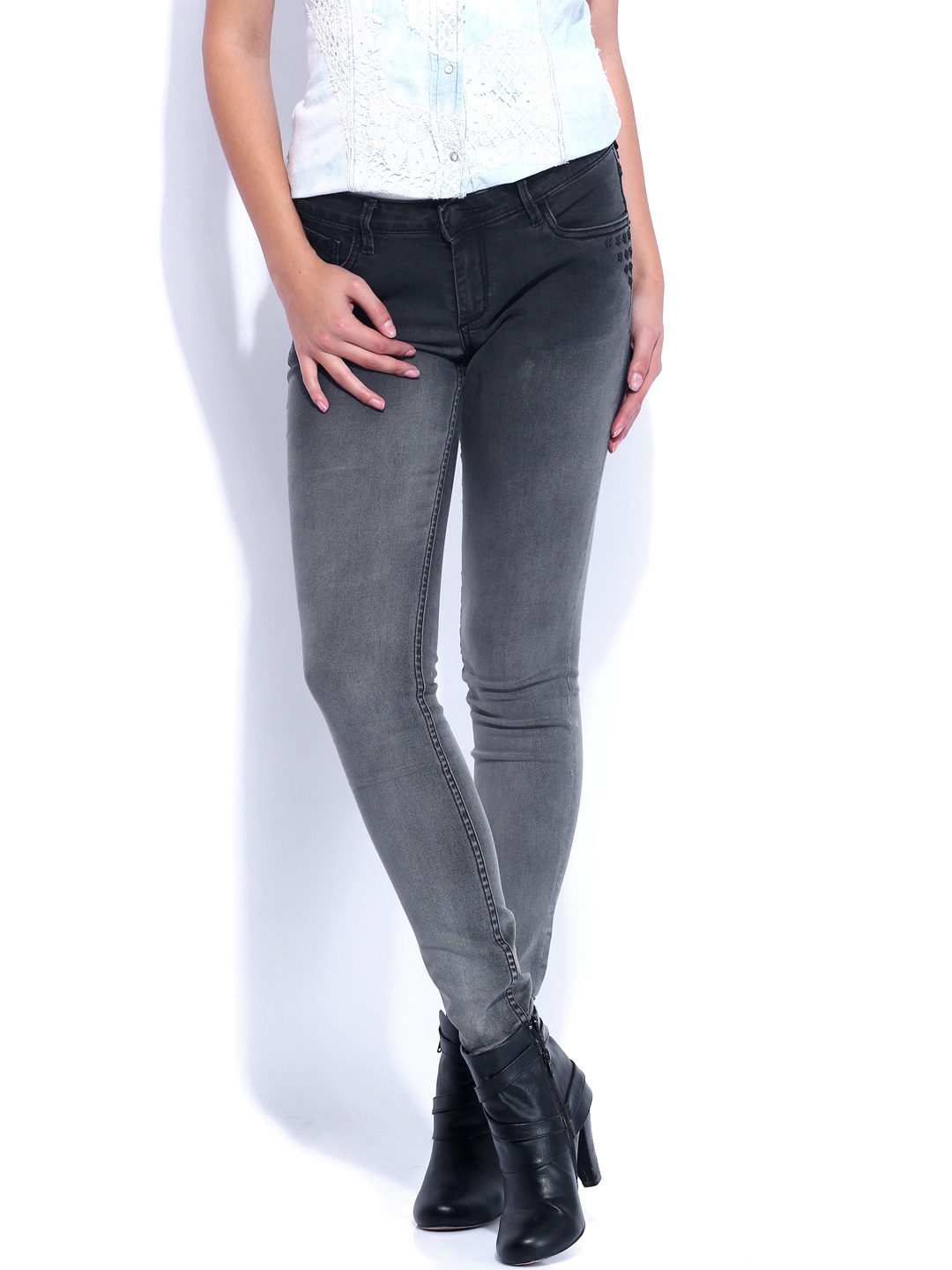 

Ed Hardy Grey Washed Super Skinny Fit Jeans