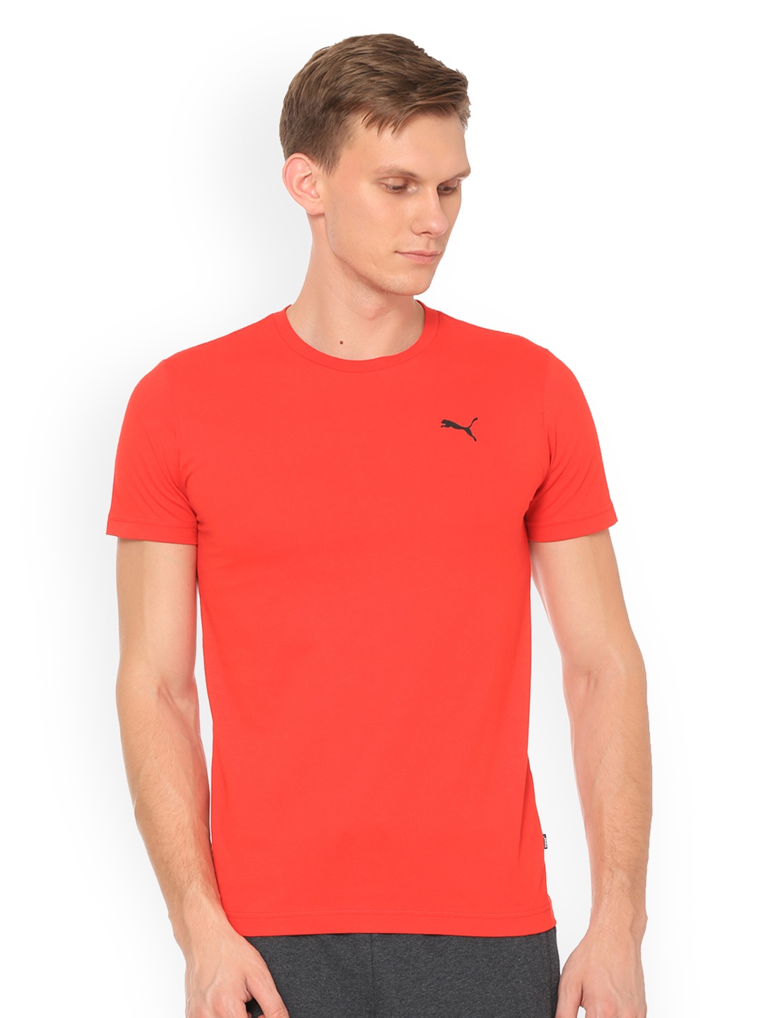 

Puma Men Red Solid Round Neck T-shirt