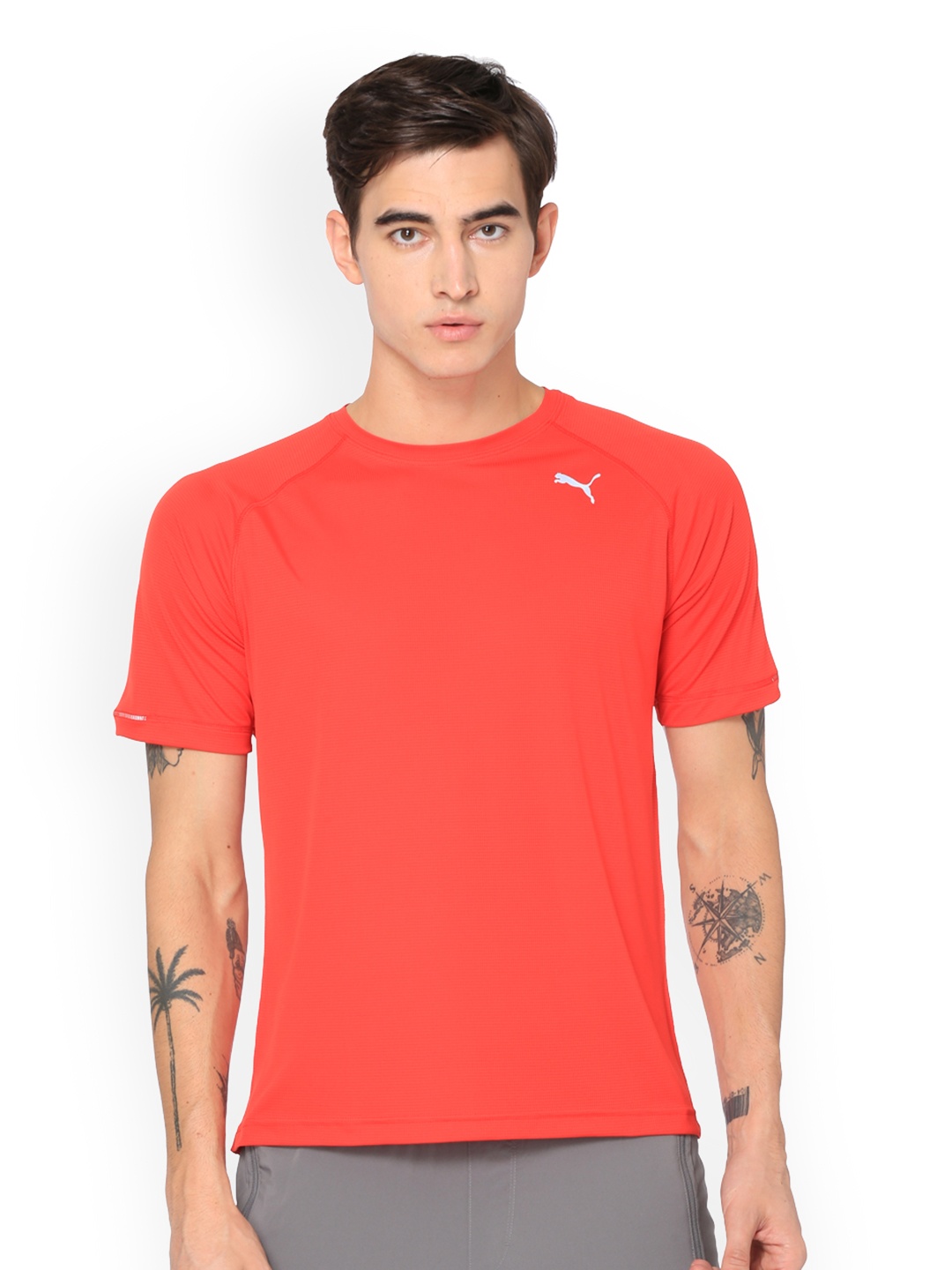 

Puma Men Red Solid Core-Run S S Round Neck T-shirt