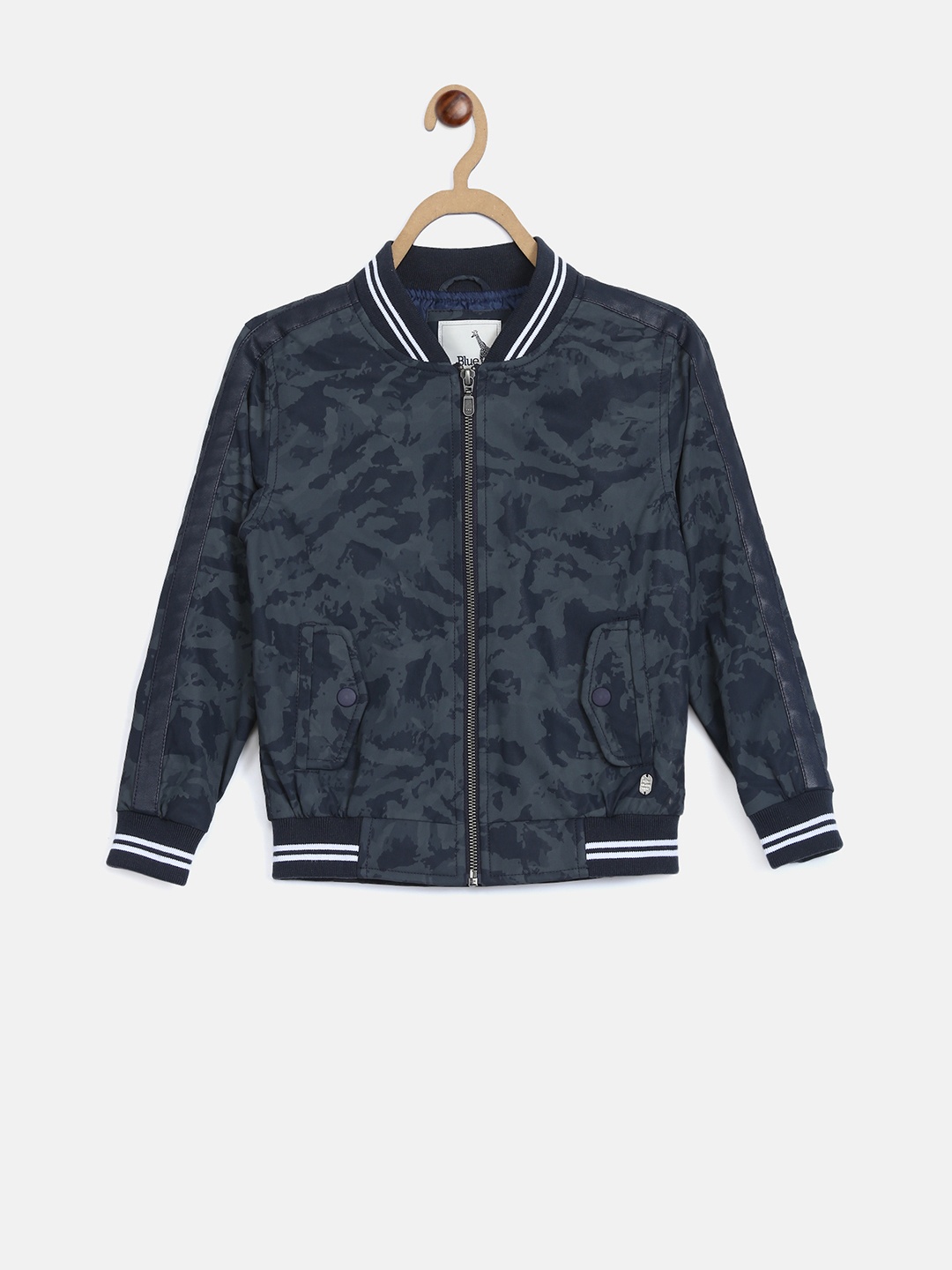 

Blue Giraffe Boys Blue Printed Bomber