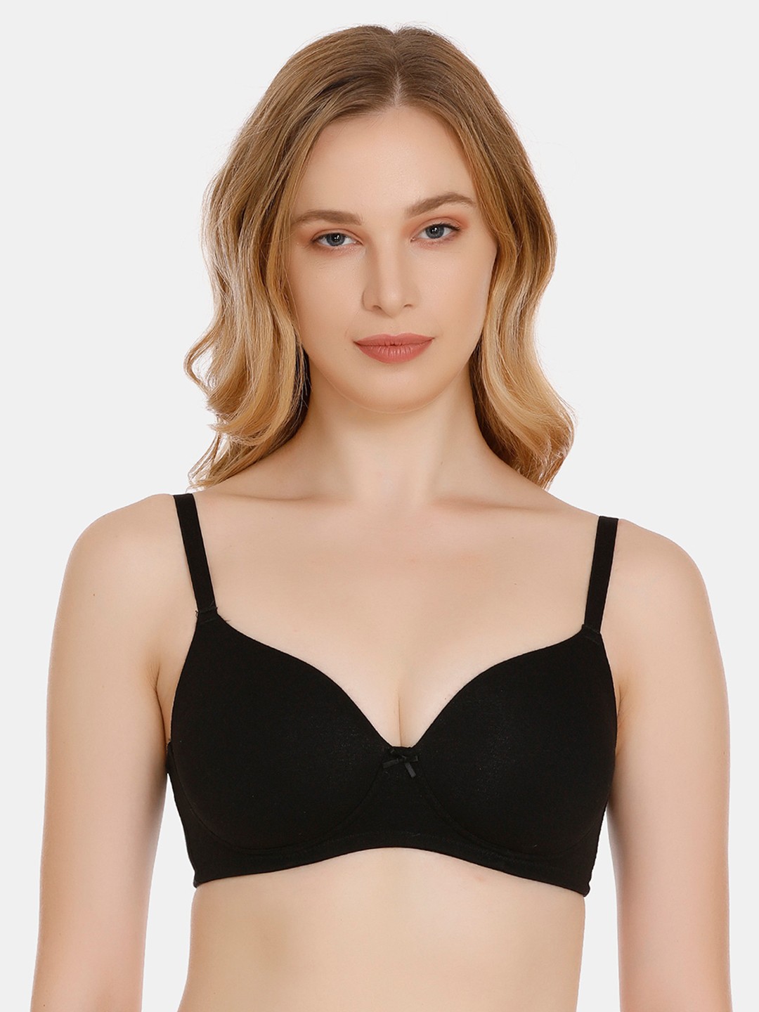 

Zivame Black Solid Non-Wired Padded T-shirt Bra PY1022FASHBLACK