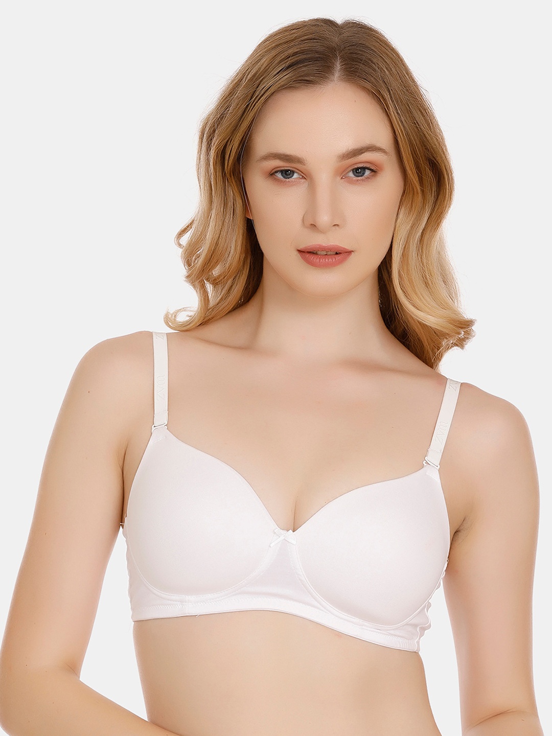

Zivame White Solid Non-Wired Lightly Padded T-shirt Bra PY1008COREWHITE