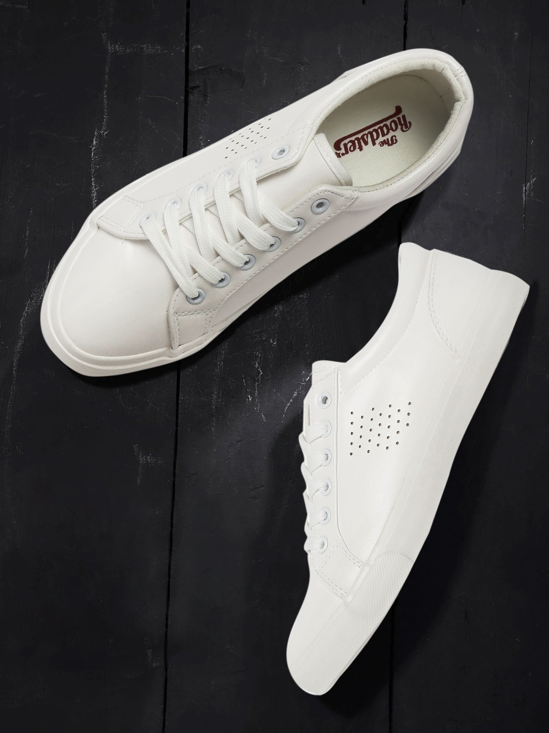 

The Roadster Lifestyle Co Women White Perforated Sneakers