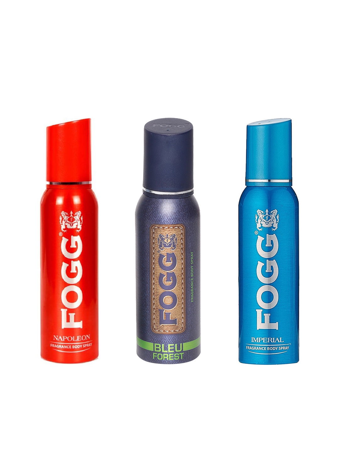 

Fogg Men Set of 3 Napoleon, Bleu Forest & Imperial Fragrance Body Sprays, Blue