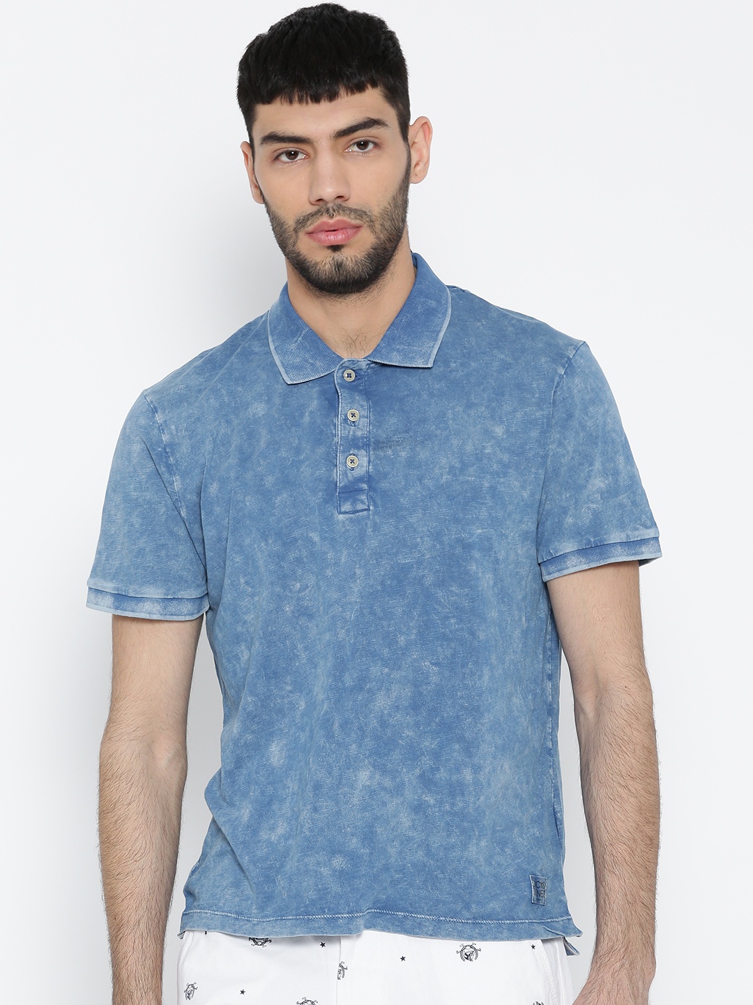 

Jack Jones Blue Washed Polo Pure Cotton T-shirt