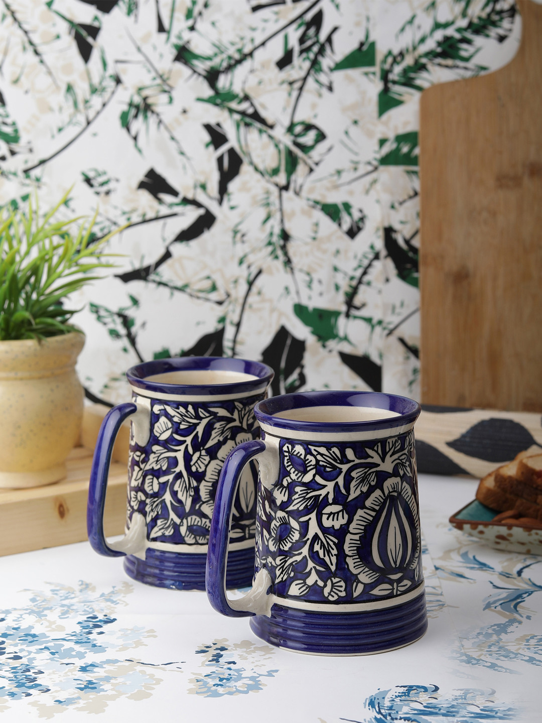 

VarEesha Set of 2 Blue Printed Ceramic Cups