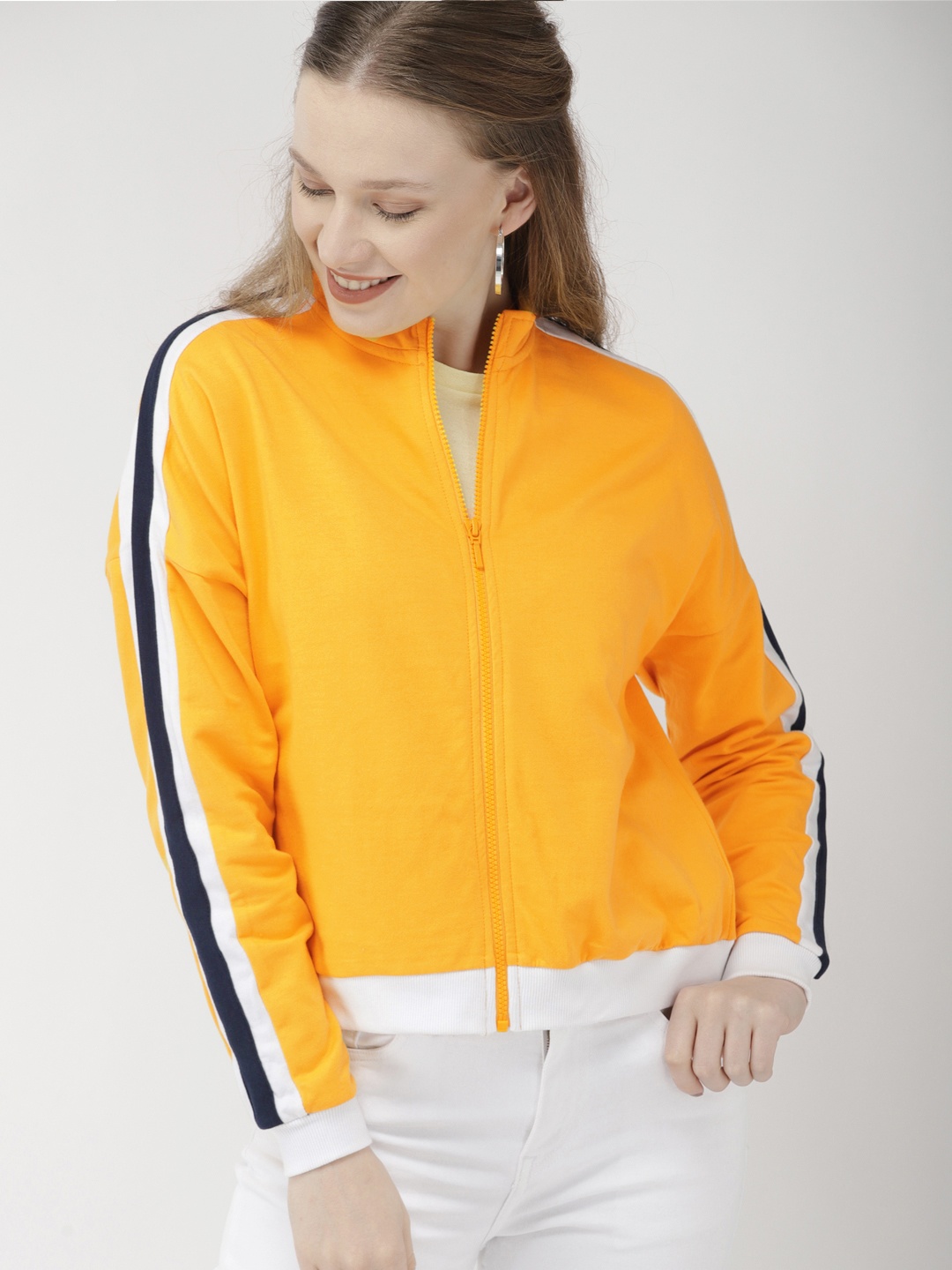 

Mast & Harbour Women Yellow Solid Sweatshirt