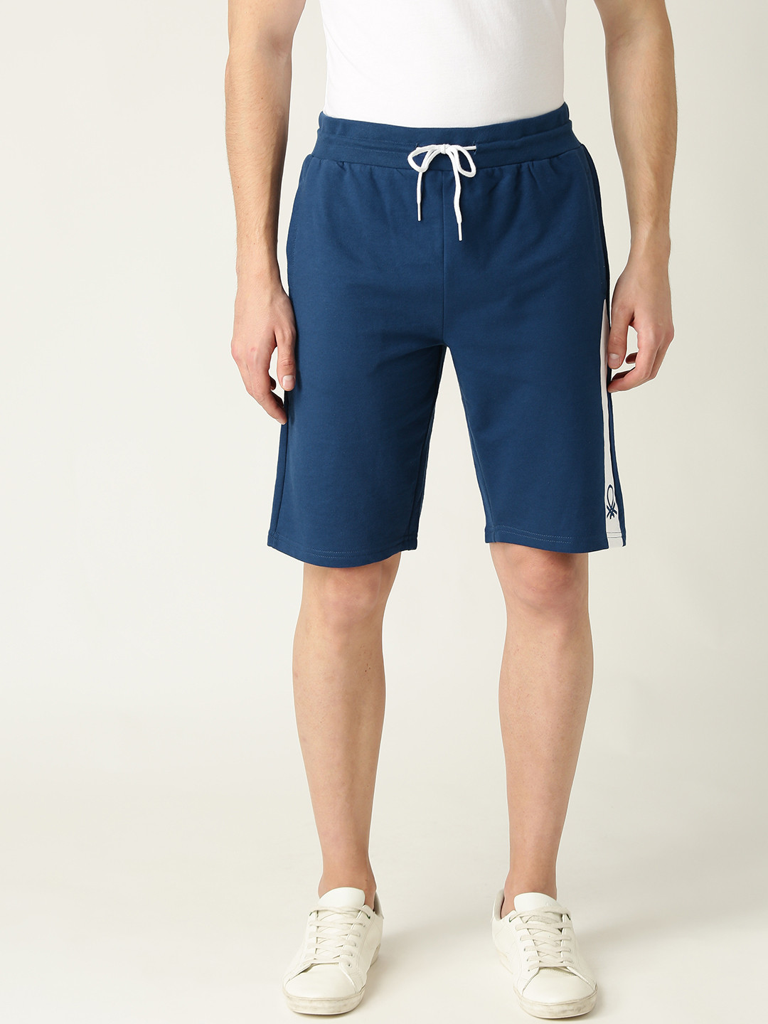 

United Colors of Benetton Men Blue Solid Regular Fit Shorts