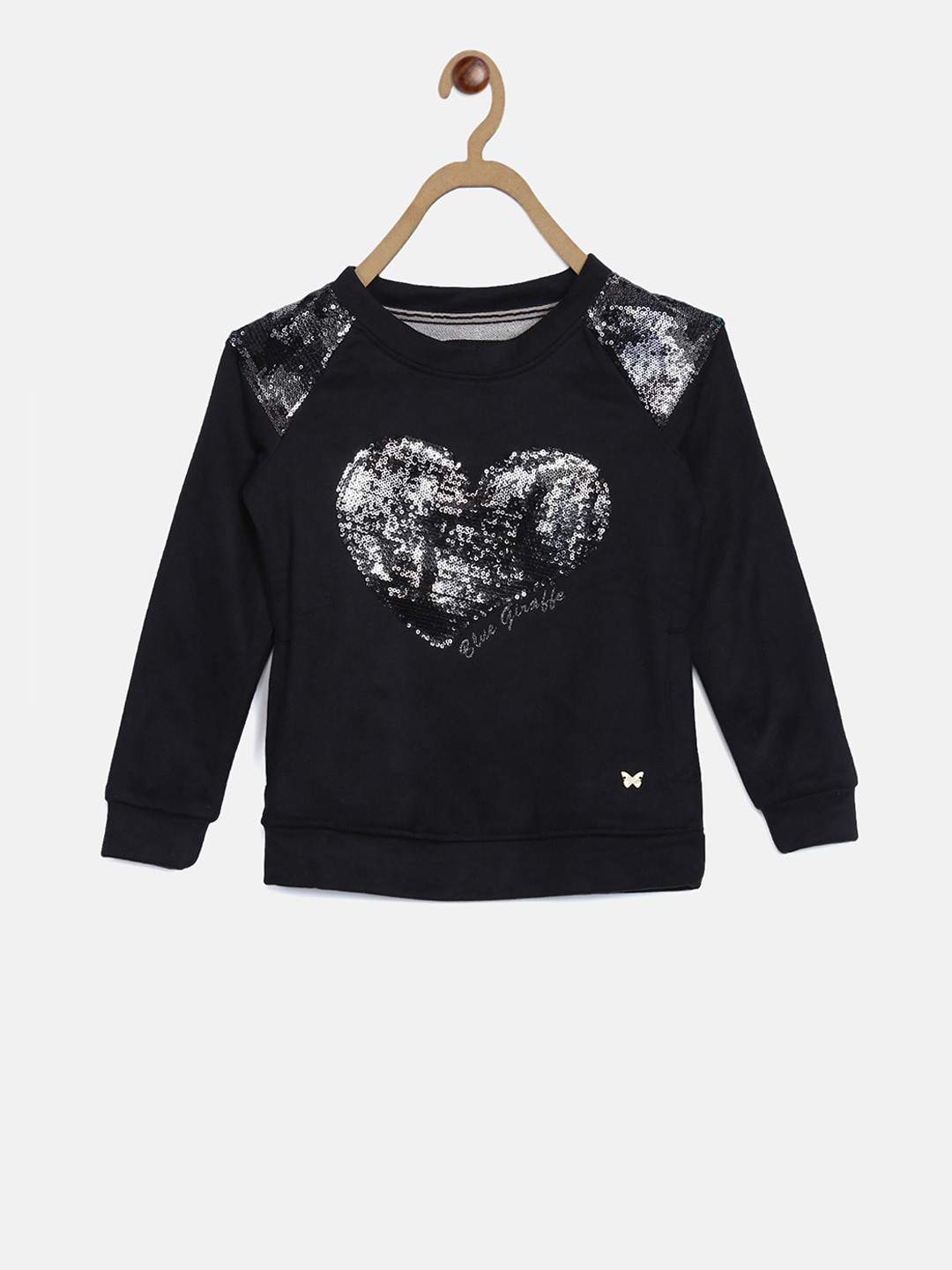 

Blue Giraffe Girls Black Embellished Sweatshirt