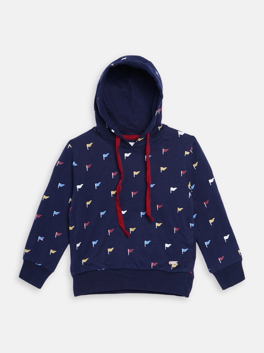 

Blue Giraffe Boys Navy Blue Printed Hooded Sweatshirt