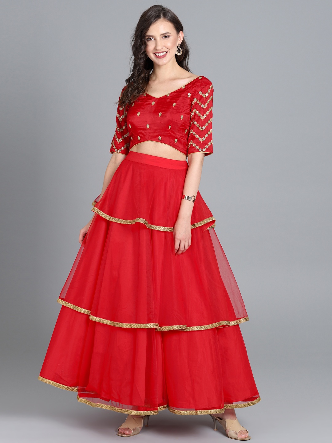 

Ethnovog Red Made To Measure Lehenga Choli