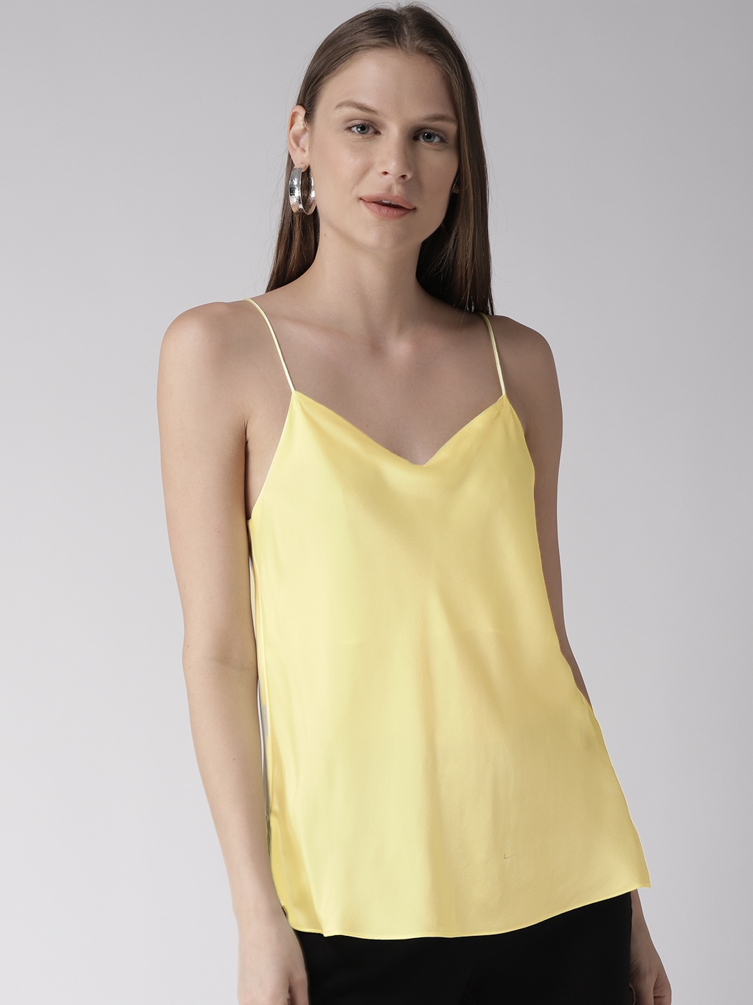 

Marks & Spencer Women Yellow Solid Silk A-Line Top
