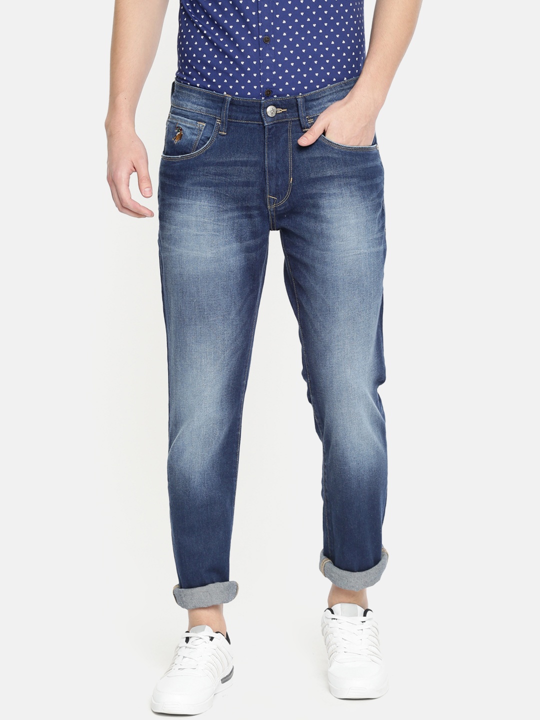 

U.S. Polo Assn. Denim Co. Men Blue Slim Fit Mid-Rise Clean Look Stretchable Jeans