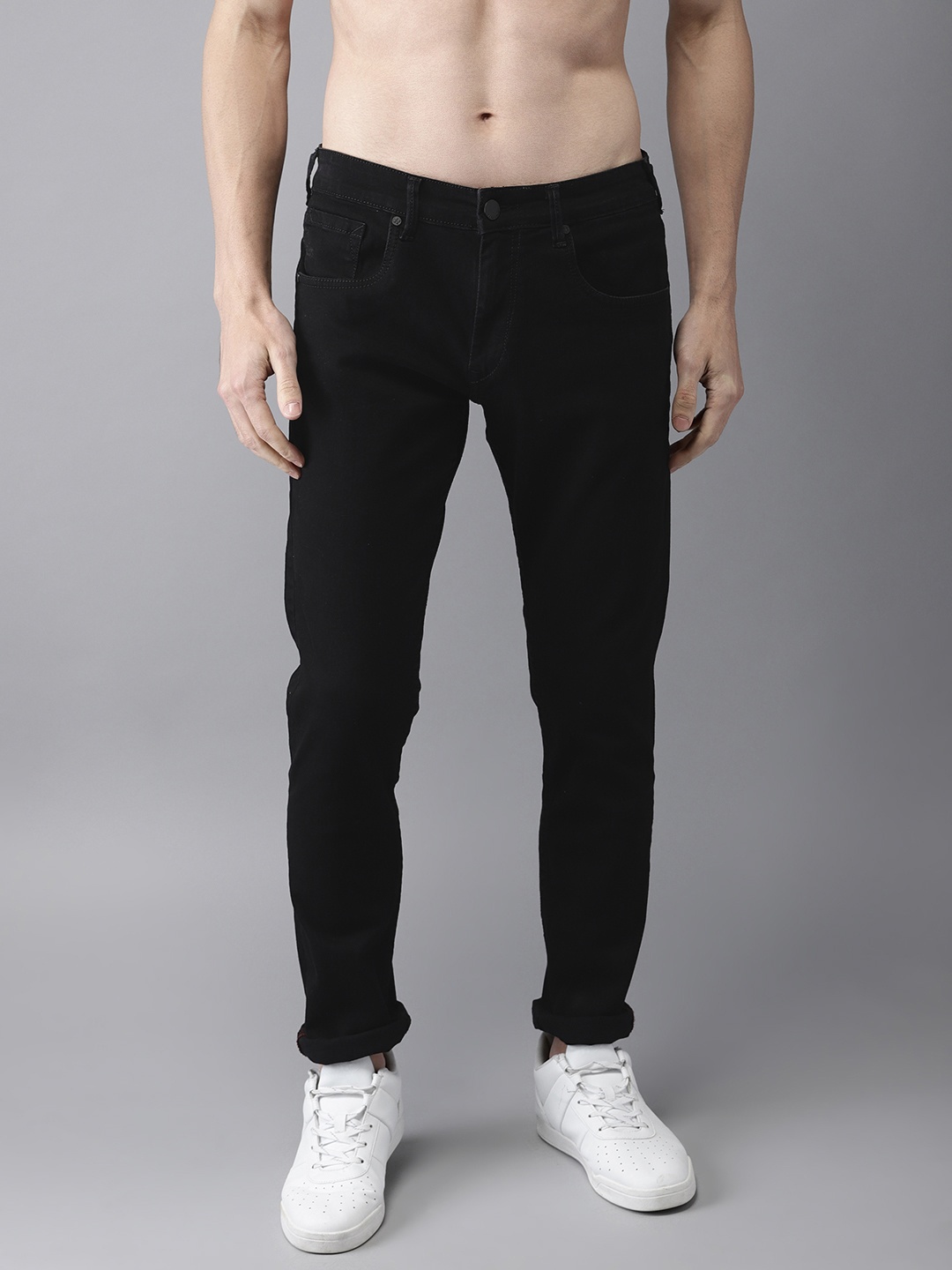 

HERE&NOW Men Black Skinny Fit Mid-Rise Clean Look Stretchable Jeans