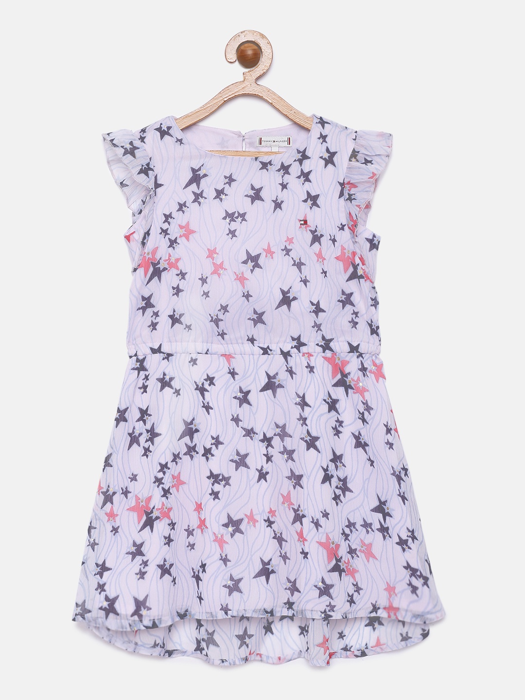 

Tommy Hilfiger Girls Pink & Blue Printed Fit & Flare Dress
