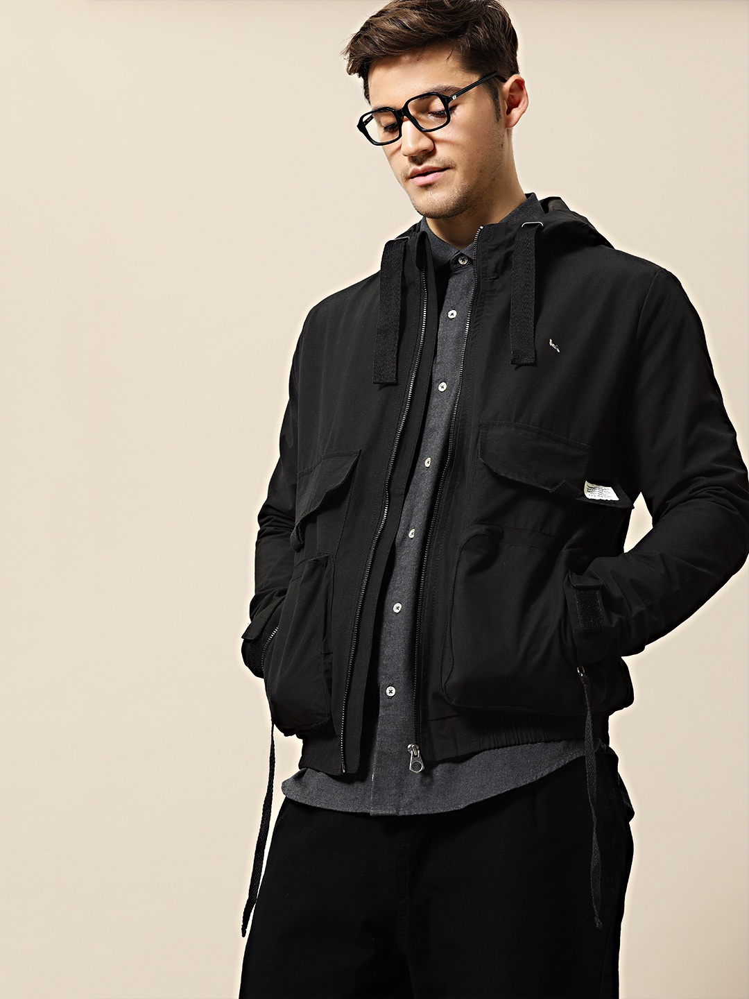 

Mr Bowerbird Men Black Solid Tailored Jacket