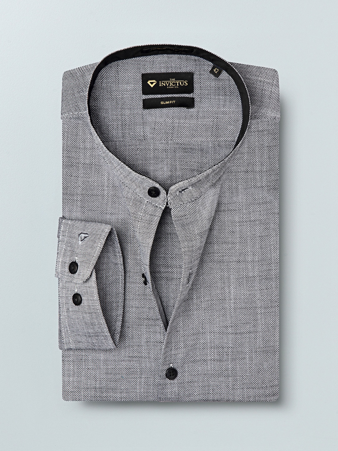 

INVICTUS Men Grey Slim Fit Solid Formal Shirt