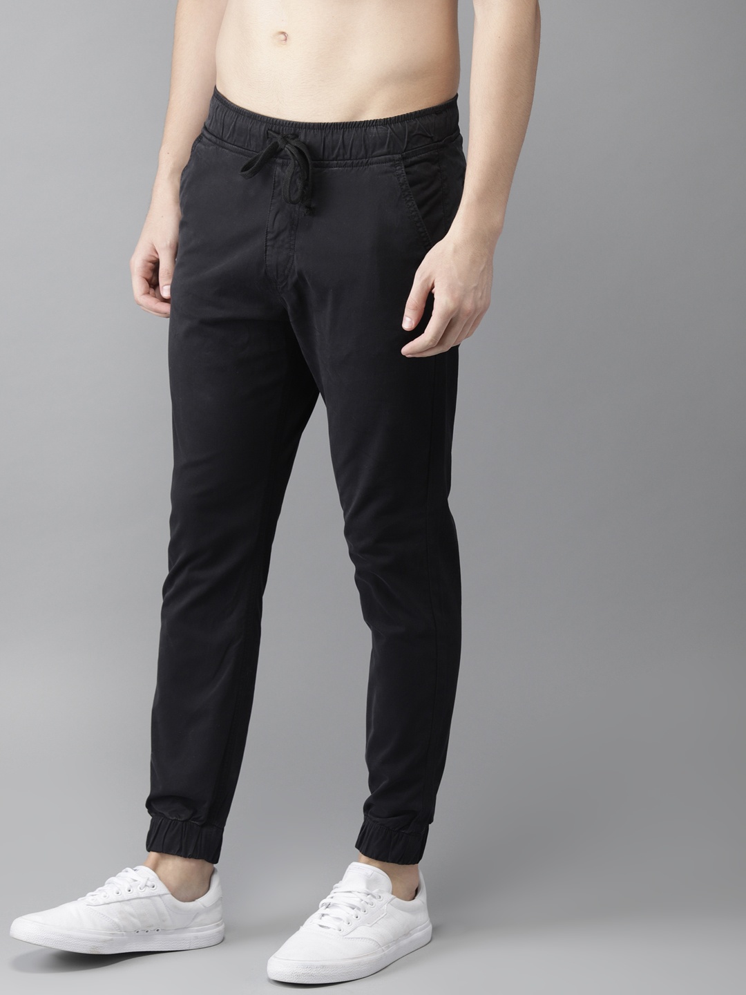 

HERE&NOW Men Black Regular Fit Solid Joggers