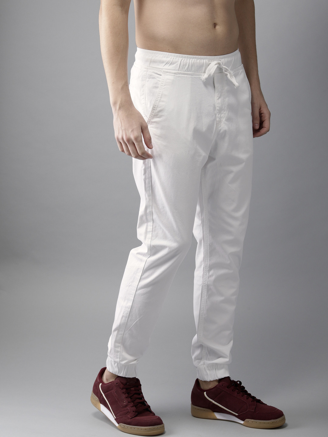 

HERE&NOW Men White Regular Fit Solid Joggers