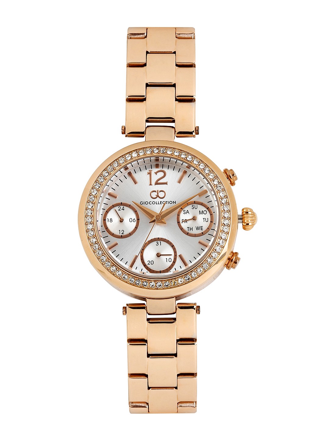 

GIO COLLECTION Women Silver-Toned Dial Embellished Watch G2005-33