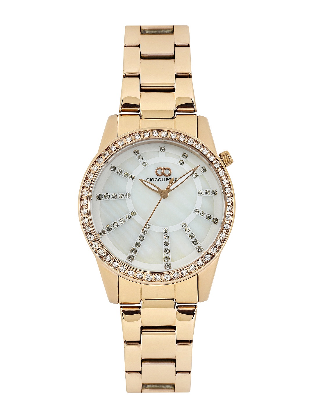 

GIO COLLECTION Women Pearly White Dial Embellished Watch G2001-33