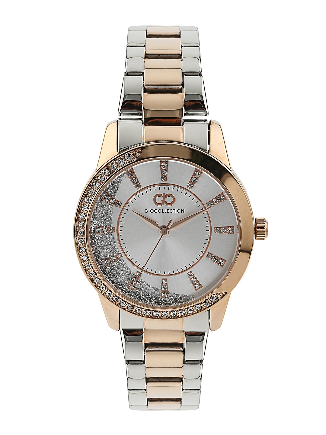 

GIO COLLECTION Women Steel-Toned Embellished Dial Watch G2002-55